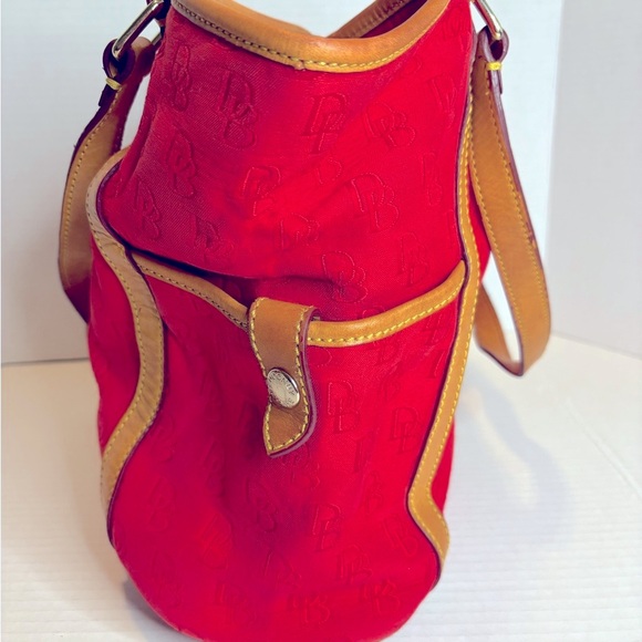 Dooney & Bourke Red and Tan Tote Bag - Picture 4 of 11